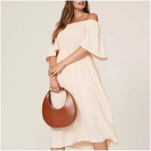 Anthropologie Off Shoulder Dress Boho Cottage Peasant Dainty Prairie Coquette